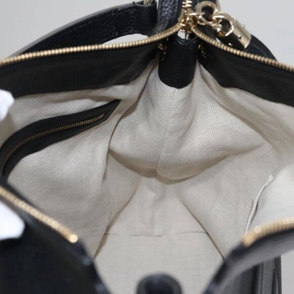 GUCCI Soho Hand Bag Leather Outlet 2way Black 308362 Auth mr900V - Picture 12 of 15